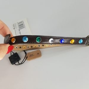 Authentic D&G Brown Leather Studded Choker NWT